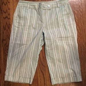 Light green striped capri pants